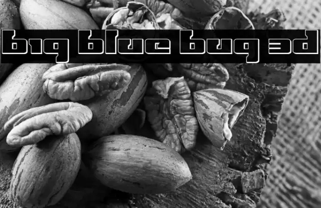 Big Blue Bug 3D Font examples