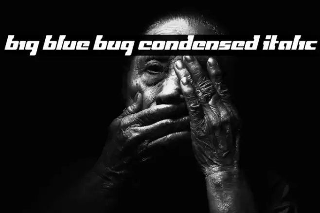 Big Blue Bug Condensed Italic Font examples