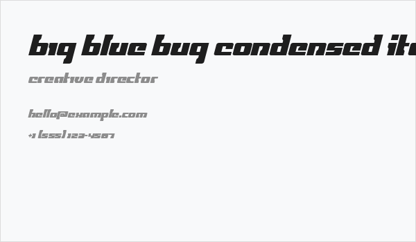 Big Blue Bug Condensed Italic Business Card
