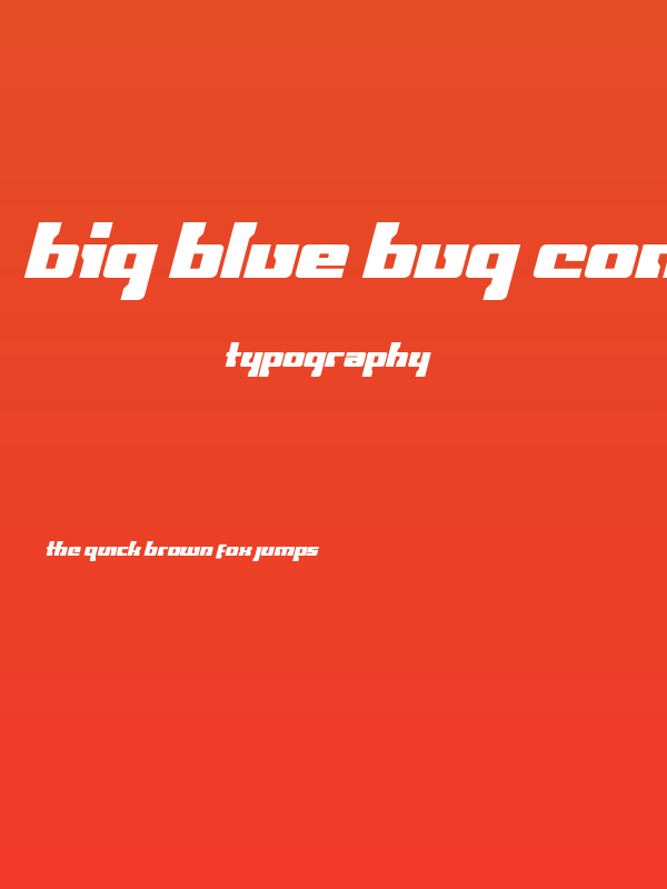 Big Blue Bug Condensed Italic Poster