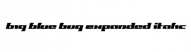 Big Blue Bug Expanded Italic  Frei Schriftart Herunterladen