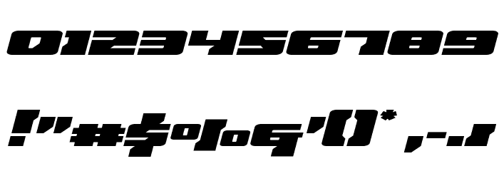 Big Blue Bug Expanded Italic Font OTHER CHARS