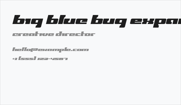 Big Blue Bug Expanded Italic Business Card