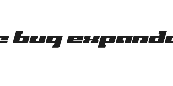 Big Blue Bug Expanded Italic Logo