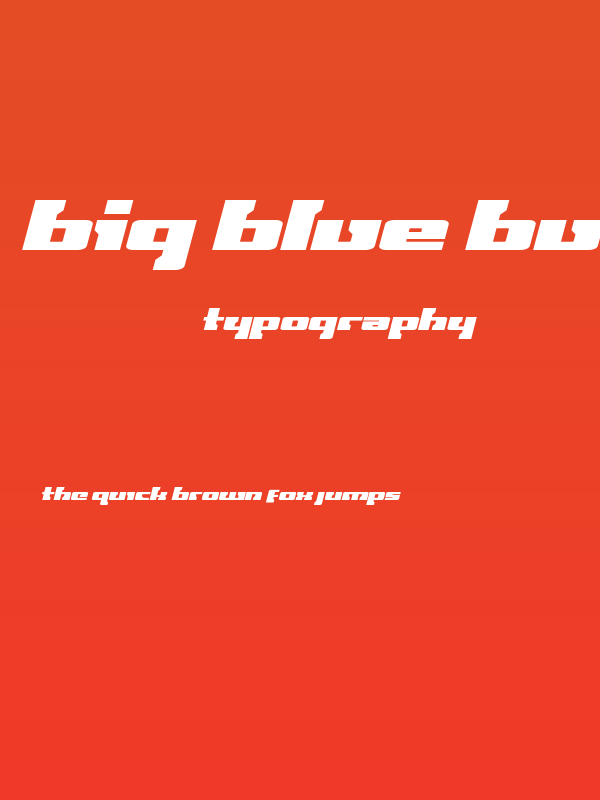 Big Blue Bug Expanded Italic Poster