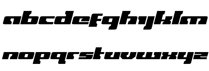 Big Blue Bug Expanded Italic Font LOWERCASE