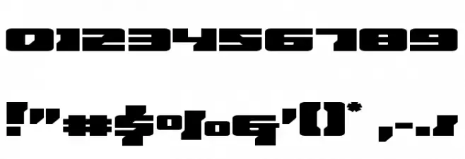 Big Blue Bug Expanded Font OTHER CHARS