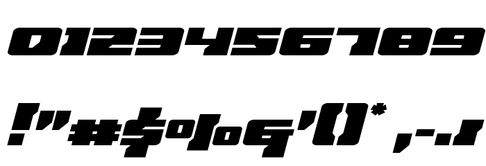 Big Blue Bug Italic Font OTHER CHARS