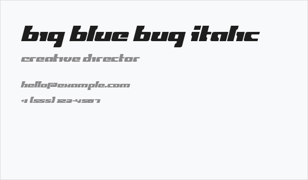 Big Blue Bug Italic Business Card