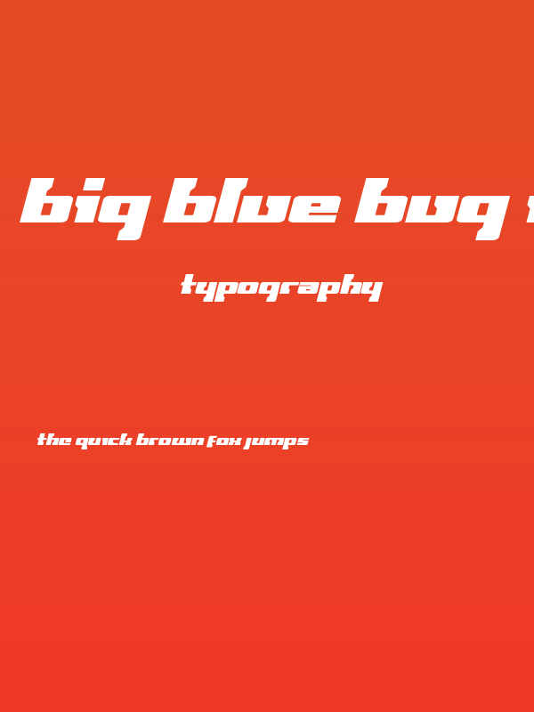Big Blue Bug Italic Poster