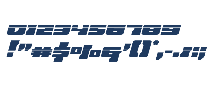 Big Blue Bug Laser Italic Other Characters