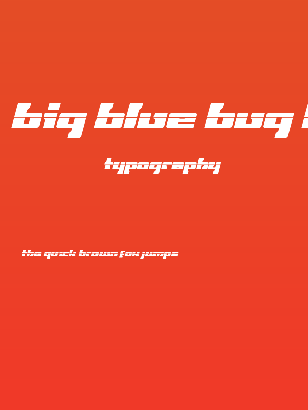 Big Blue Bug Laser Italic Poster