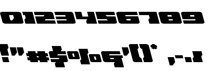 Big Blue Bug Leftalic Font OTHER CHARS