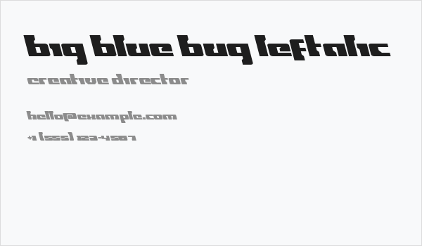 Big Blue Bug Leftalic Business Card