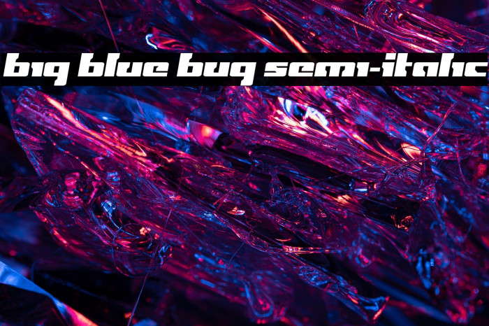 Big Blue Bug Semi-Italic Example 1