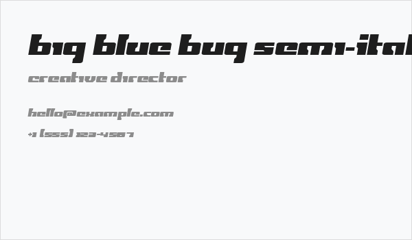 Big Blue Bug Semi-Italic Business Card