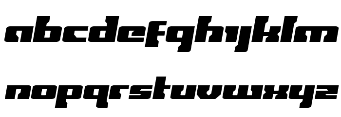 Big Blue Bug Semi-Italic Font LOWERCASE