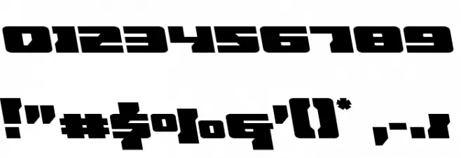 Big Blue Bug Semi-Leftalic Font OTHER CHARS