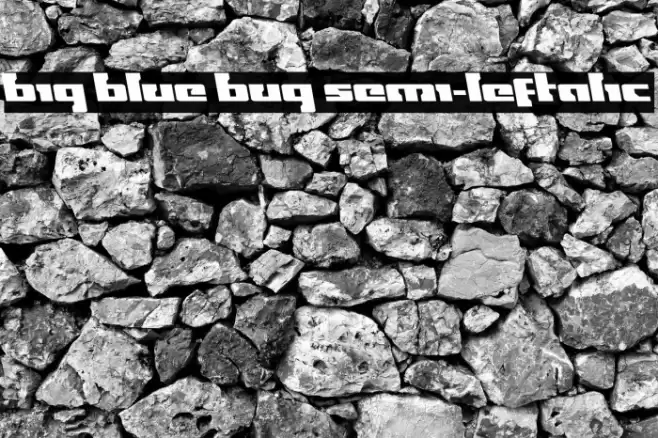 Big Blue Bug Semi-Leftalic Font examples