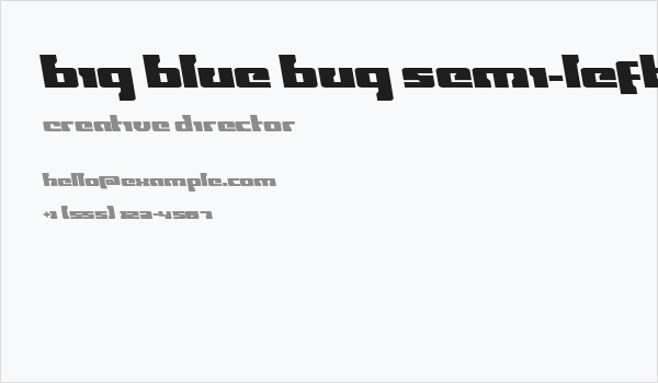 Big Blue Bug Semi-Leftalic Business Card