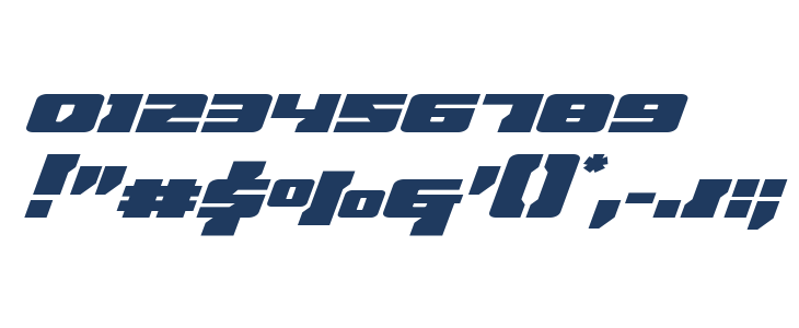 Big Blue Bug Super-Italic Other Characters