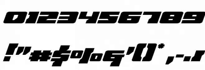 Big Blue Bug Super-Italic Font OTHER CHARS