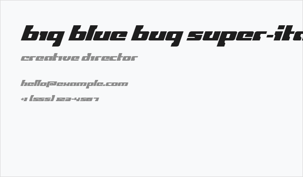 Big Blue Bug Super-Italic Business Card