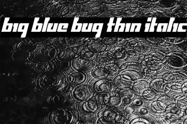 Big Blue Bug Thin Italic Font examples