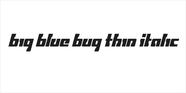 Big Blue Bug Thin Italic Logo