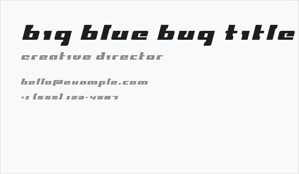 Big Blue Bug Title Italic Business Card