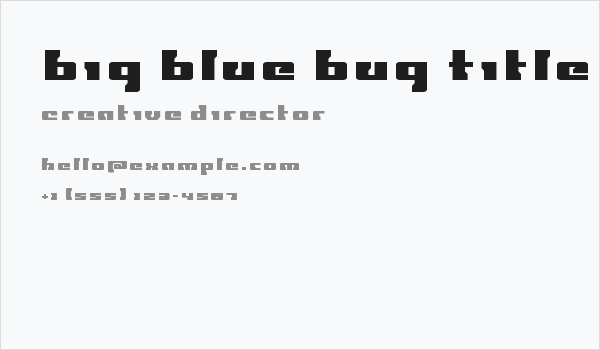 Big Blue Bug Title Business Card