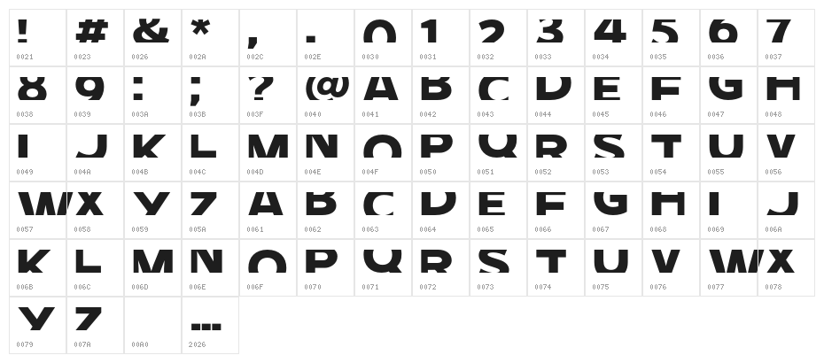 Big City Vibes Demo Bold Character Map