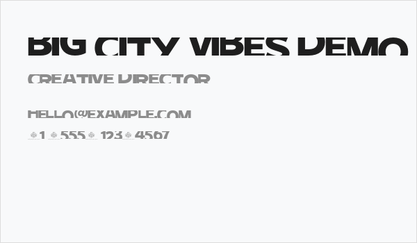 Big City Vibes Demo Bold Business Card