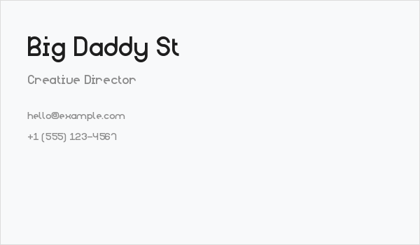 Big Daddy St Business Card