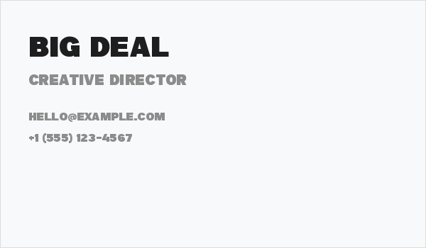 Big Deal Business Card