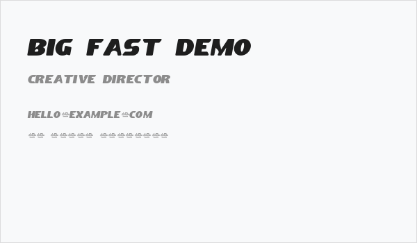 Big Fast Demo Business Card