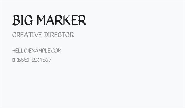 Big Marker Business Card