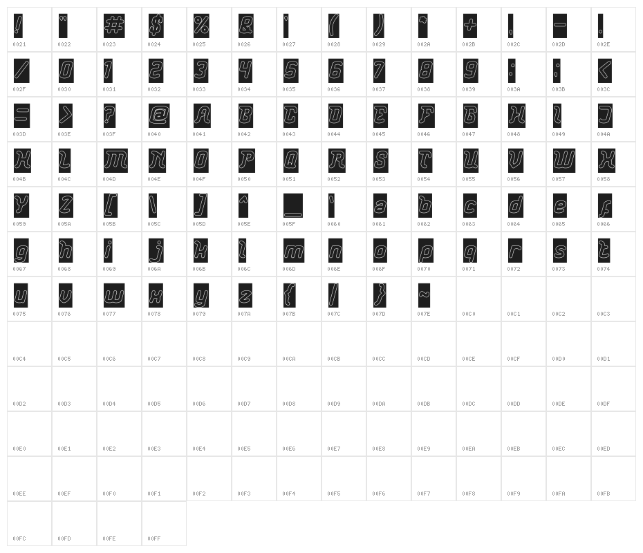 Big Mountain-Hollow-Inverse Character Map