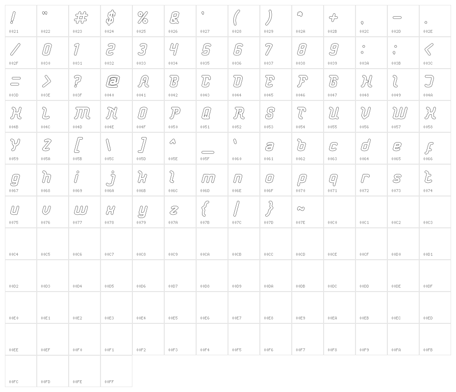 Big Mountain-Hollow Character Map