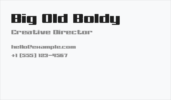 Big Old Boldy Business Card
