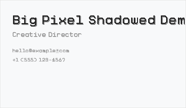 Big Pixel Shadowed Demo Business Card