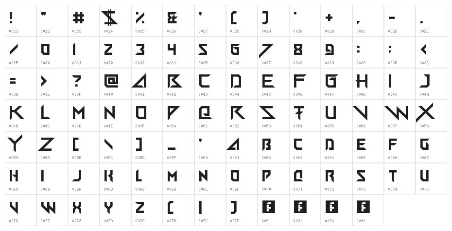 Big Quicksand Regular Character Map