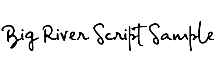Big River Script Sample  नि: शुल्क फ़ॉन्ट्स डाउनलोड
