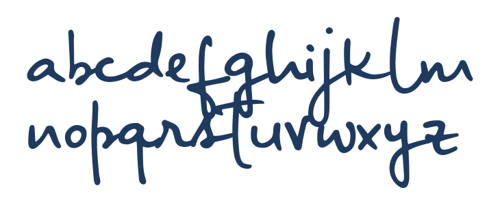 Big River Script Sample Lowercase