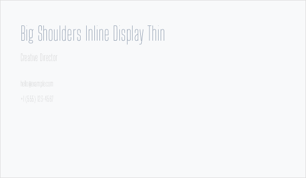 Big Shoulders Inline Display Thin Business Card