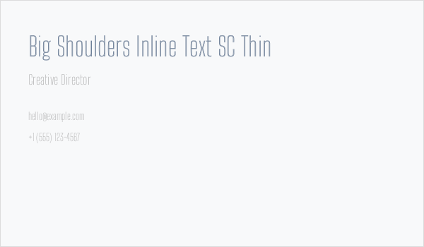 Big Shoulders Inline Text SC Thin Business Card