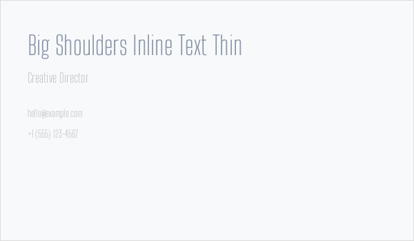 Big Shoulders Inline Text Thin Business Card