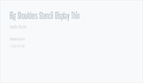 Big Shoulders Stencil Display Thin Business Card
