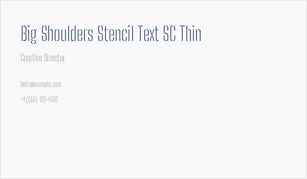 Big Shoulders Stencil Text SC Thin Business Card