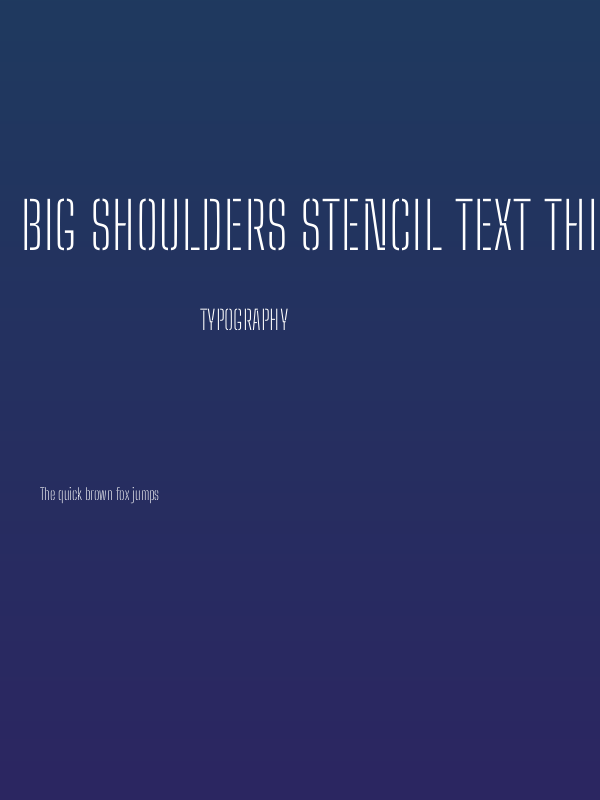 Big Shoulders Stencil Text Thin Poster